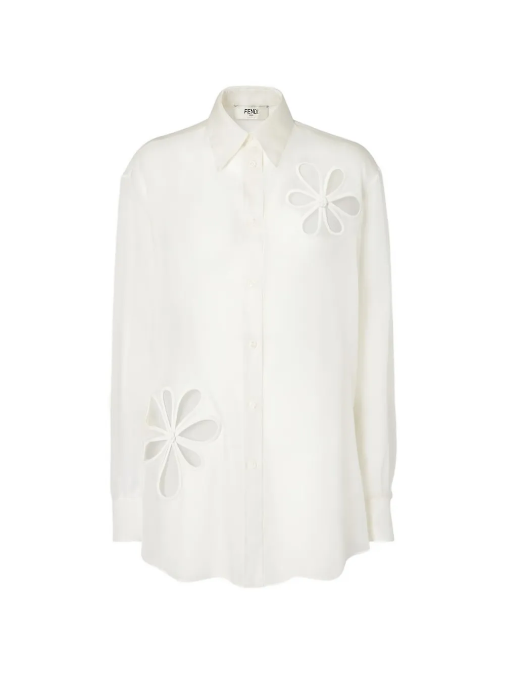 FENDI flower appliqué shirt - Bianco