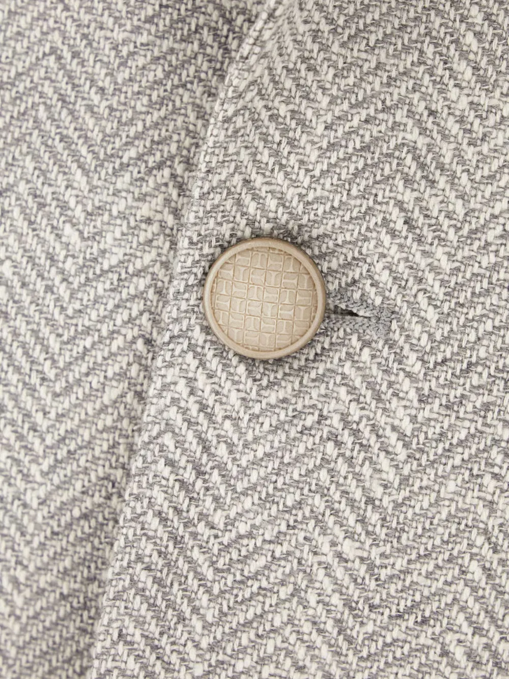 Tagliatore Jas met visgraat-patroon en knoop Grijs