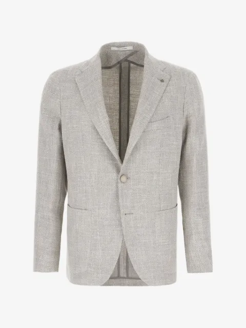 Tagliatore herringbone button jacket