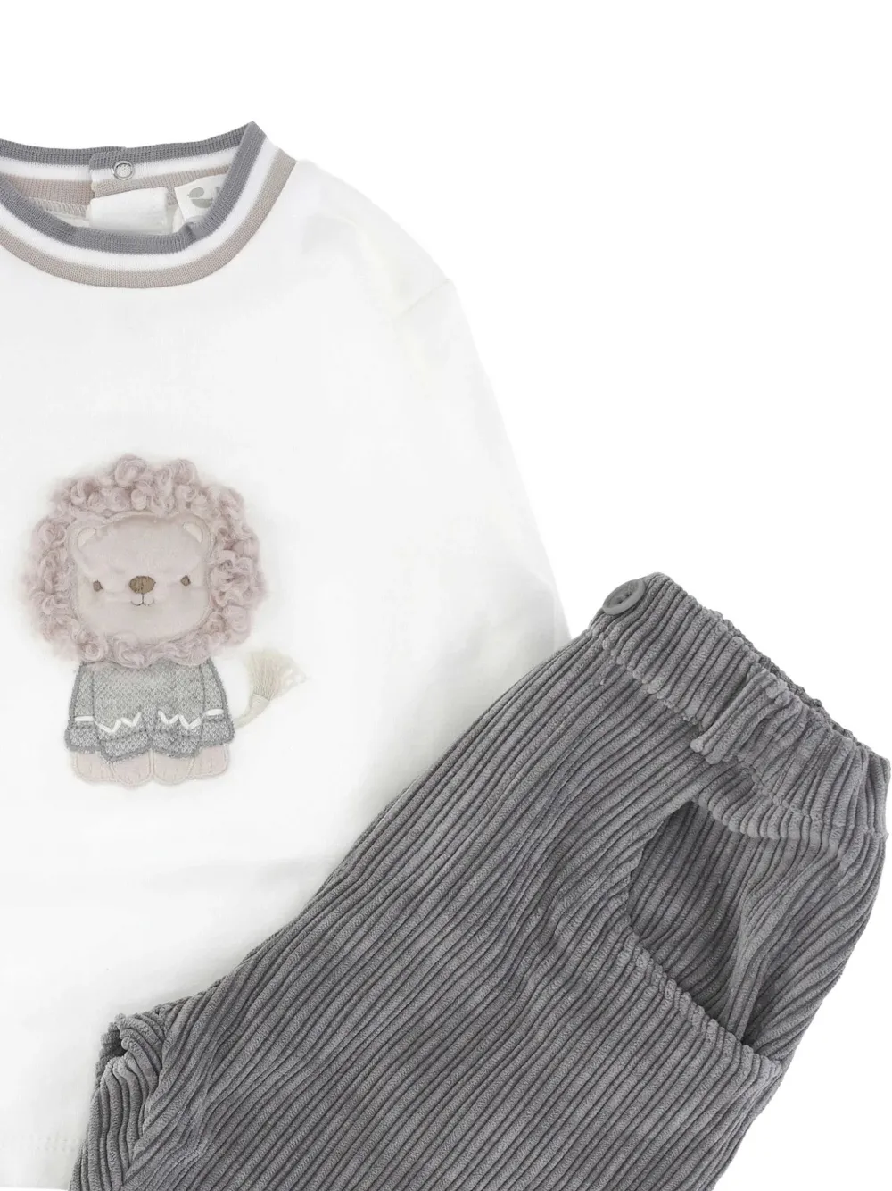  Lalalu Conjunto Con Aplique De León - Gris 