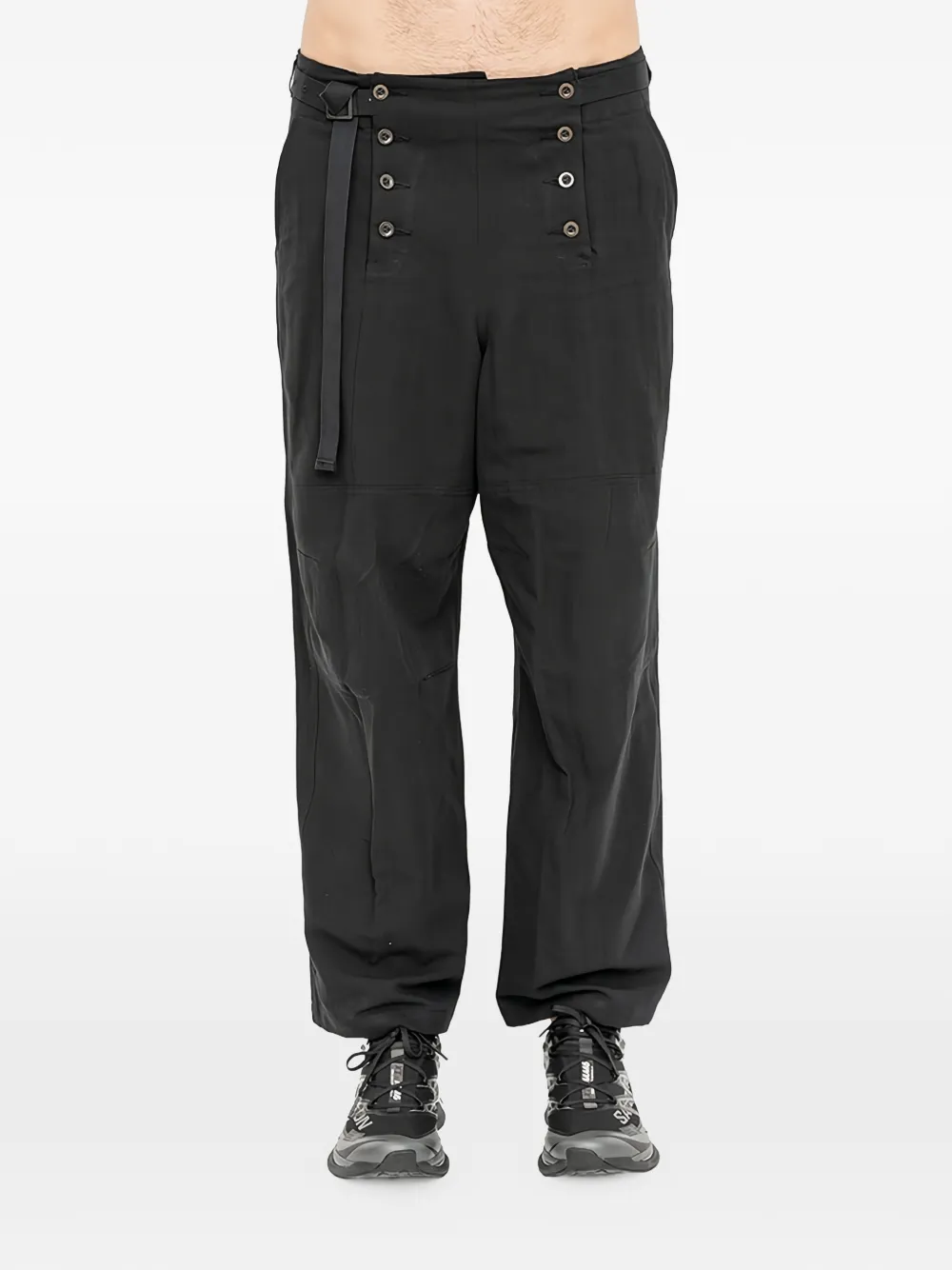 The Viridi-Anne Sailor-style panelled trousers - Nero