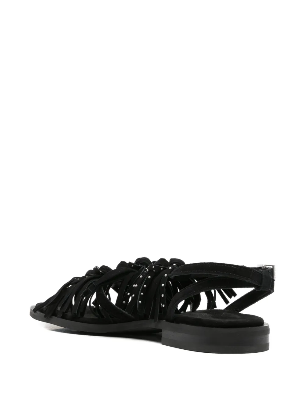 Ash Panic studded fringed sandals Zwart