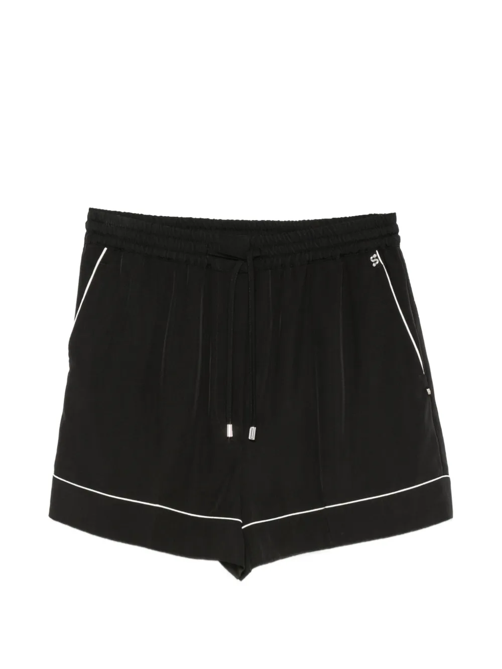 Sportmax piped drawstring shorts - Nero