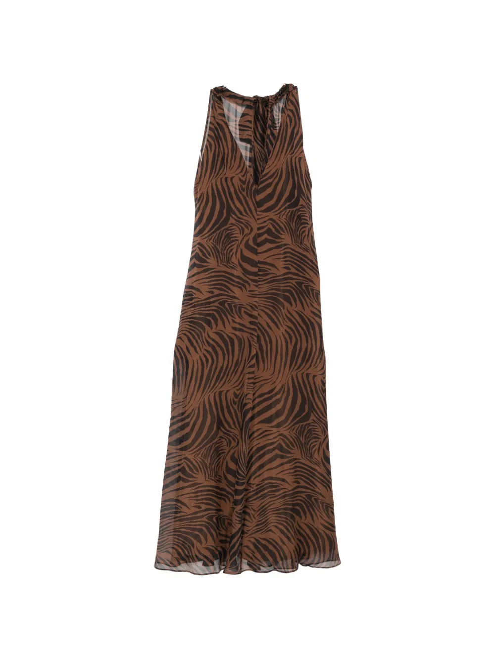 Max Mara zebra-print maxi dress - Marrone