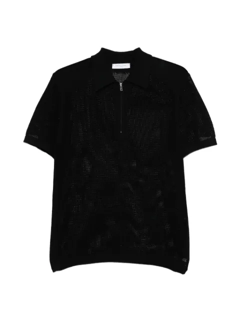 Daniele Fiesoli perforated-knit zip-fastening polo shirt