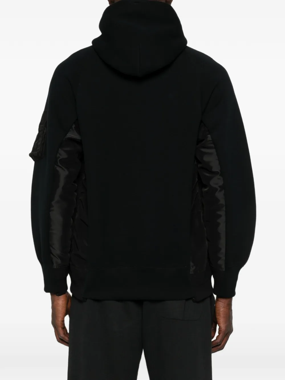 sacai Hoodie met ritszak en vlakken Zwart