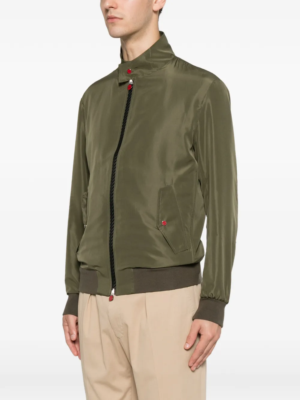 Kiton Bomberjack met rits Groen