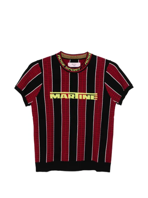 Martine Rose playera con logo y estampado de rayas