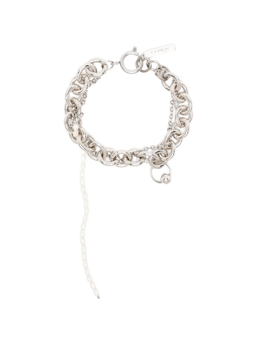Justine Clenquet Salem faux-pearl chain bracelet - Argento
