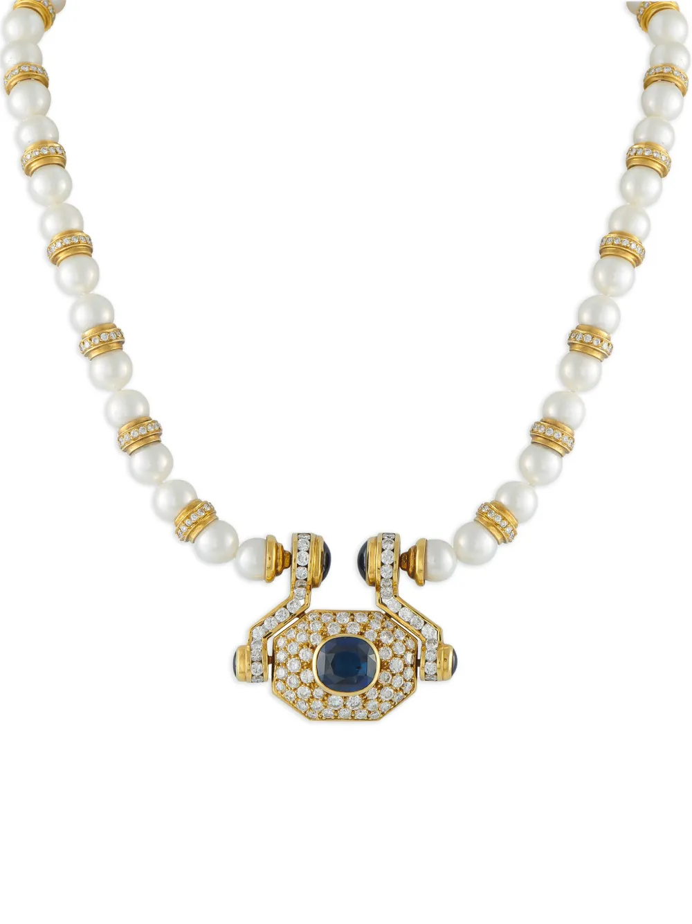LB Exclusive diamond and sapphire statement necklace - Oro