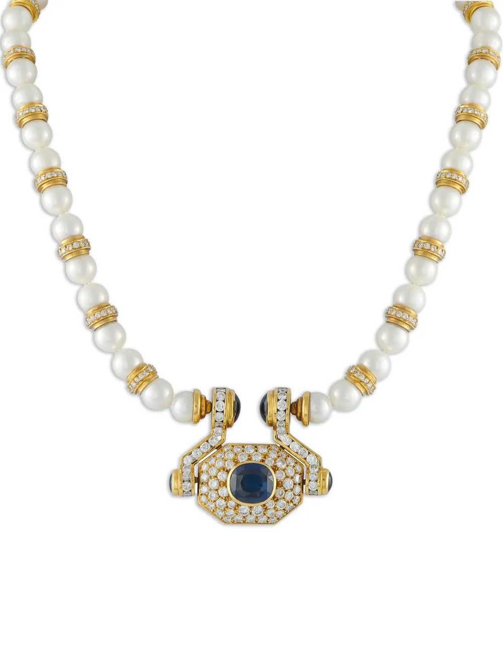 LB Exclusive diamond and sapphire statement necklace - Oro