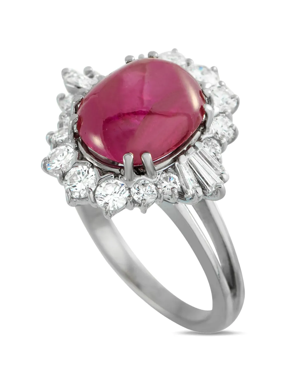 LB Exclusive 18K white gold diamond and ruby ring - Argento