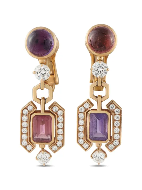 Bvlgari Pre-Owned Allegra diamond amethyst tourmaline earrings