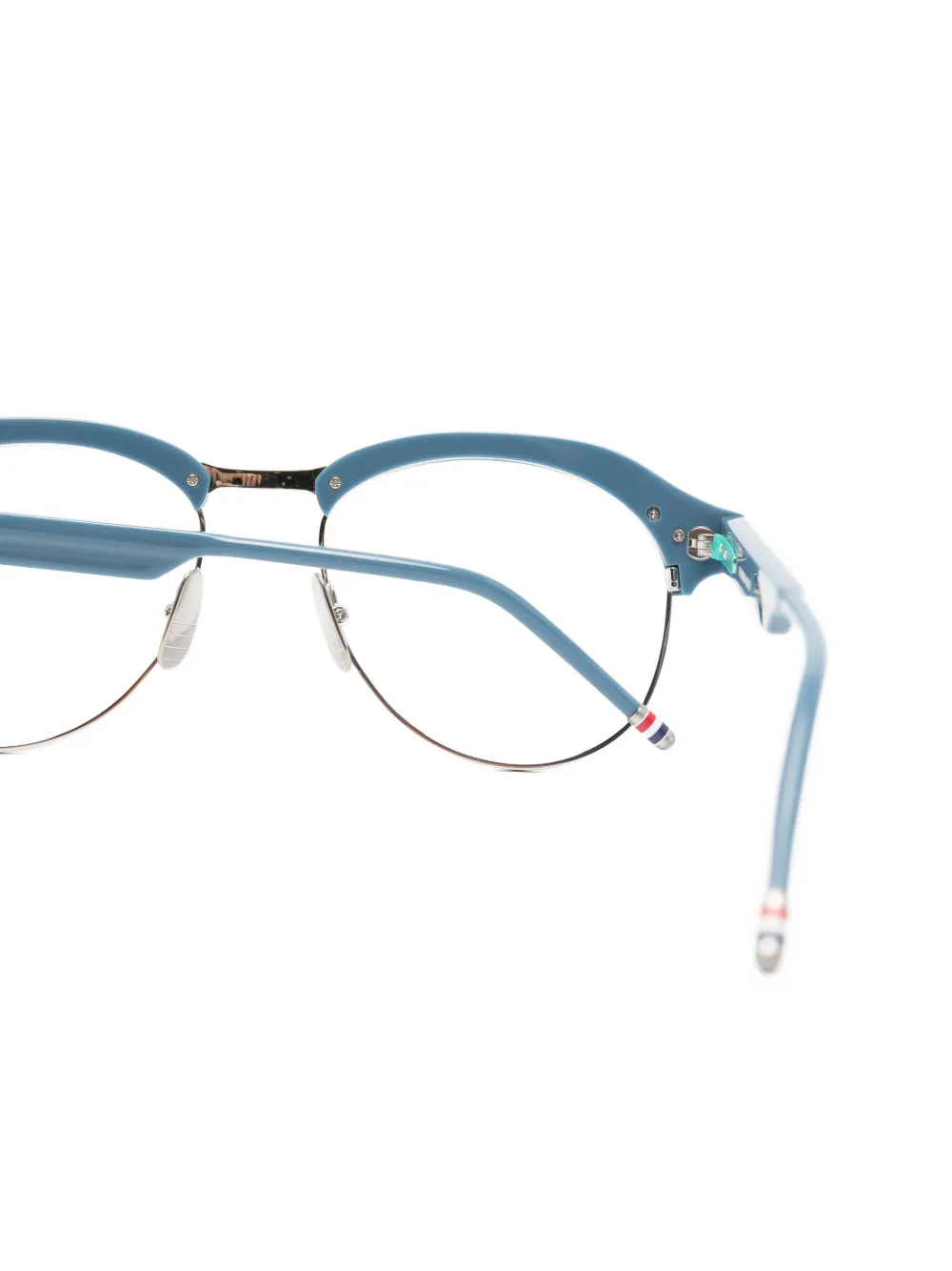 Thom Browne Eyewear Bril met rond montuur Blauw