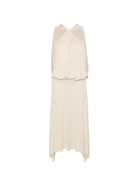 Semicouture halterneck draped midi dress