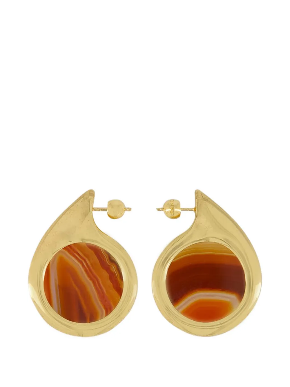 Panconesi 18K gold-plated brass agate earrings - Oro