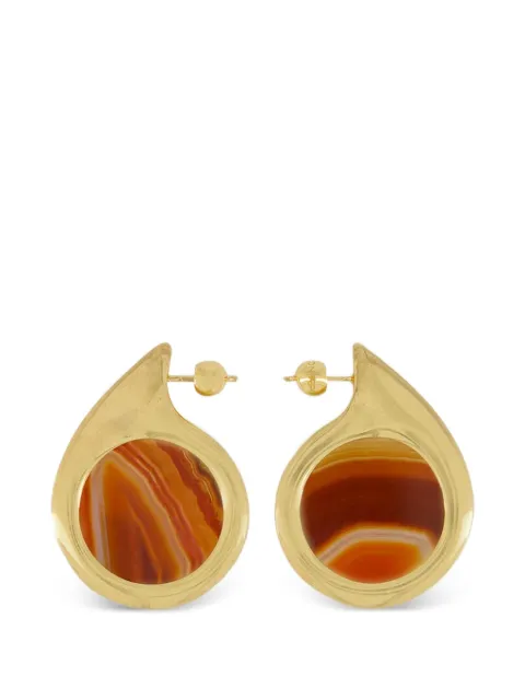 Panconesi 18K gold-plated brass agate earrings