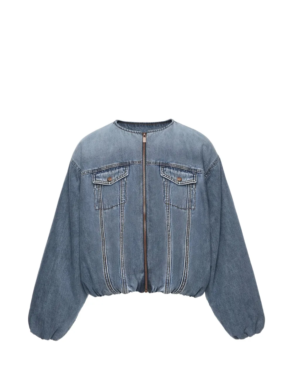 Magda Butrym Zip Denim Jacket In Blue