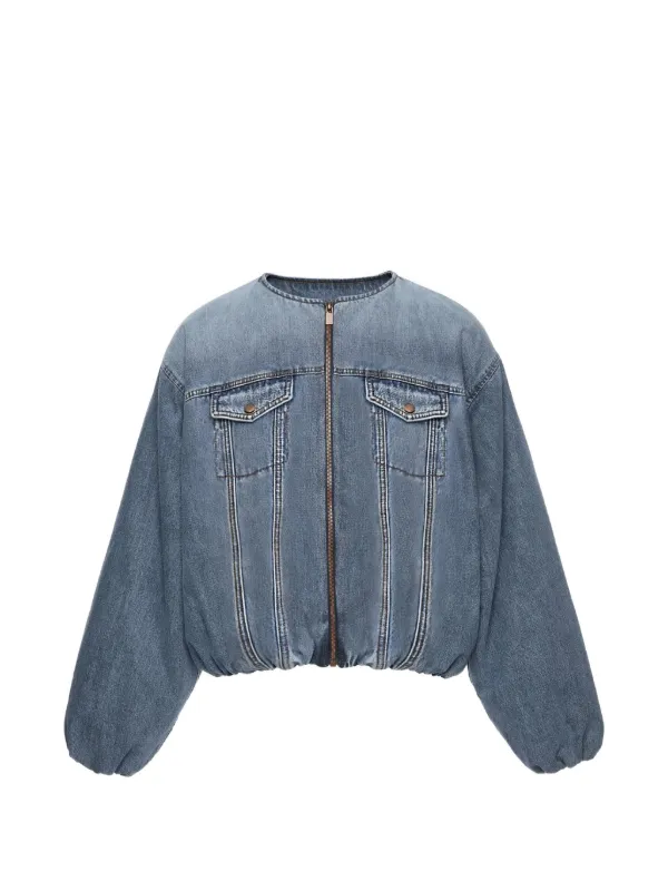 Magda Butrym Zip Denim Jacket in Blue