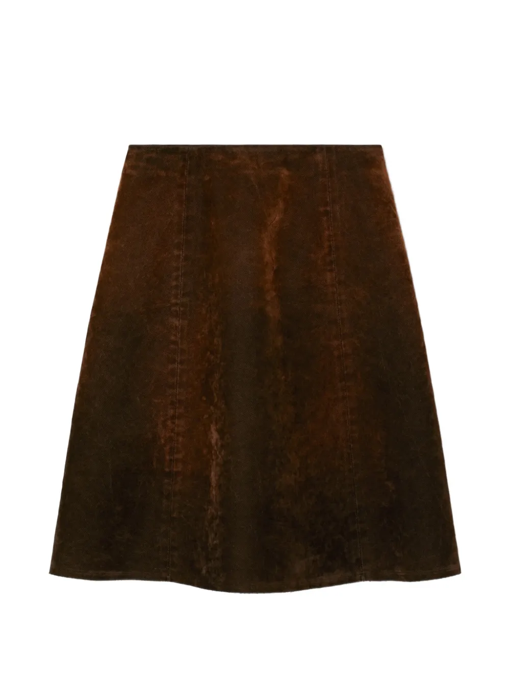 Tory Burch Denim A-line Skirt In Brown