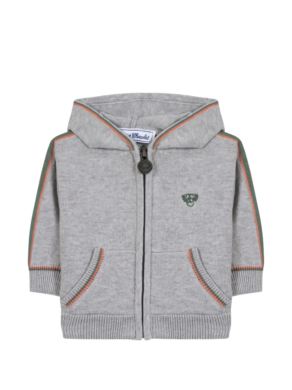 Tartine Et Chocolat logo-embroidered hoodie - Grigio