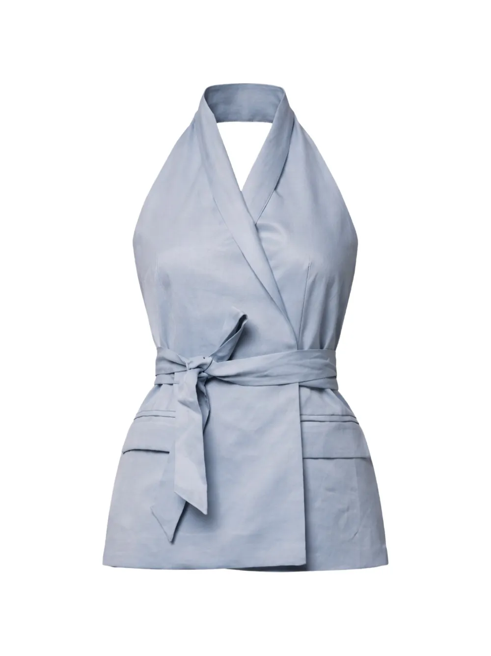 kaos halterneck belted vest - Blau