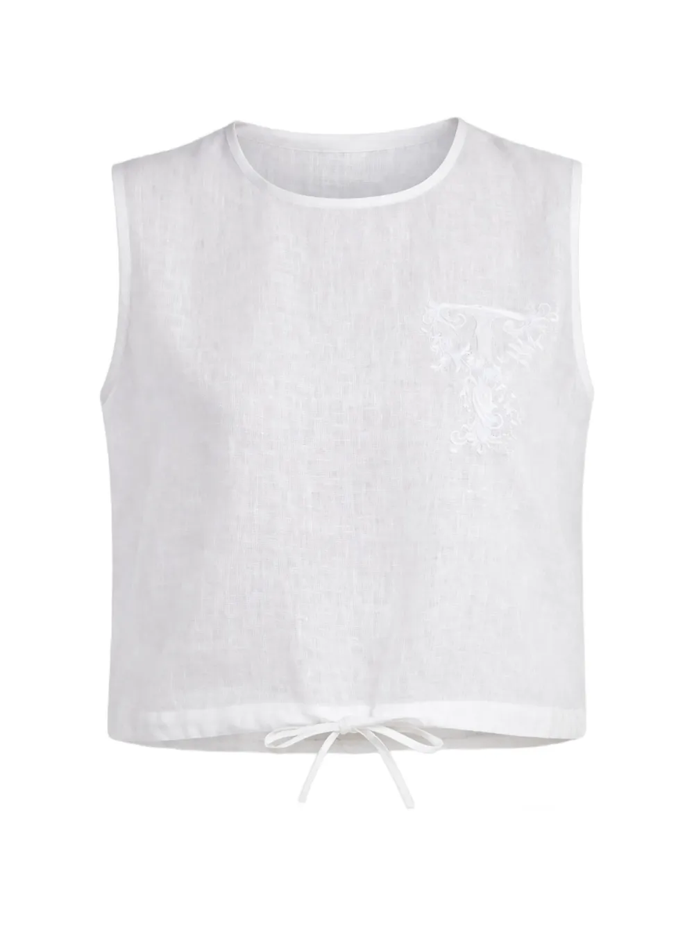 TWINSET embroidery tie top - Nude