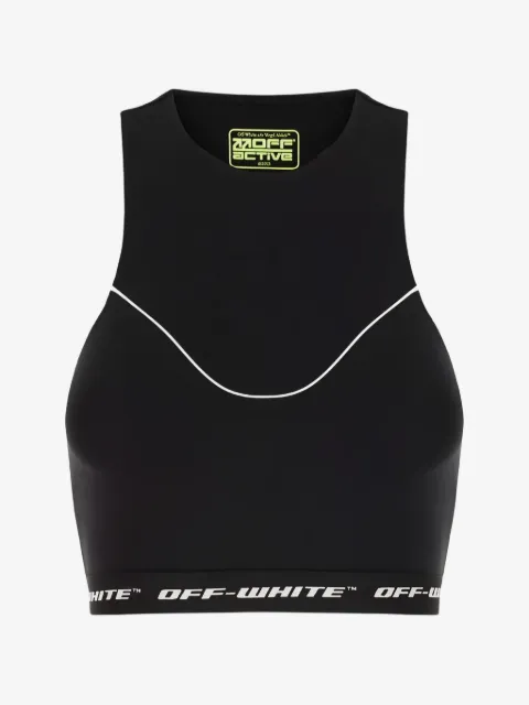 Off-White logo-print crop top