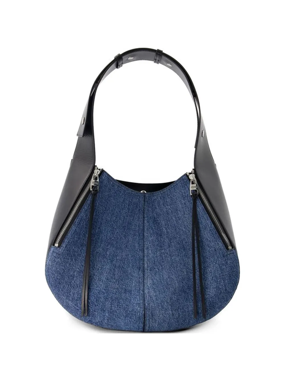 Alexander McQueen zip skull shoulder bag - Blu