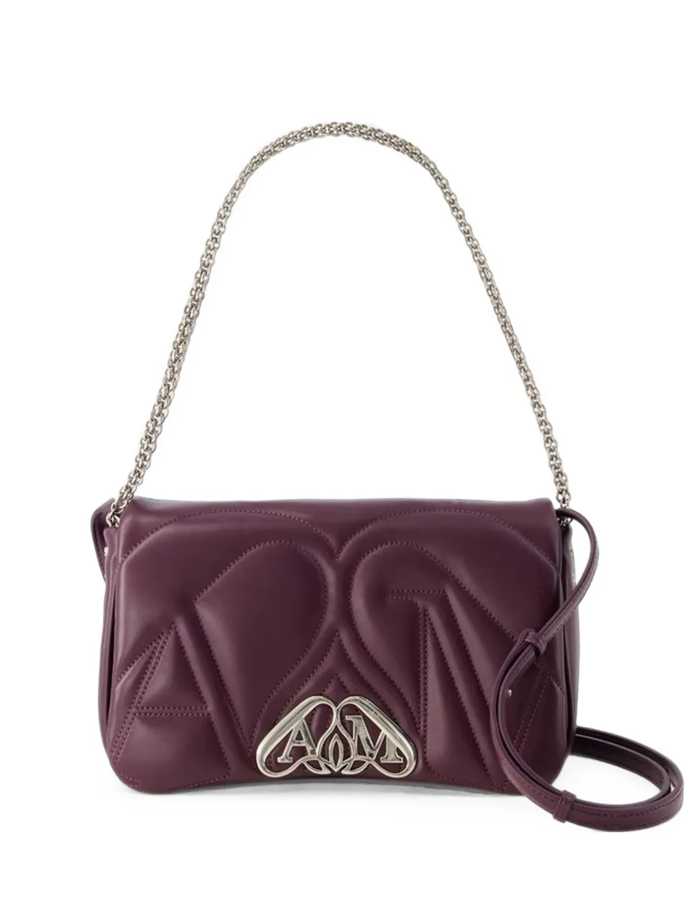 Alexander McQueen small Seal quilted leather shoulder bag - Viola