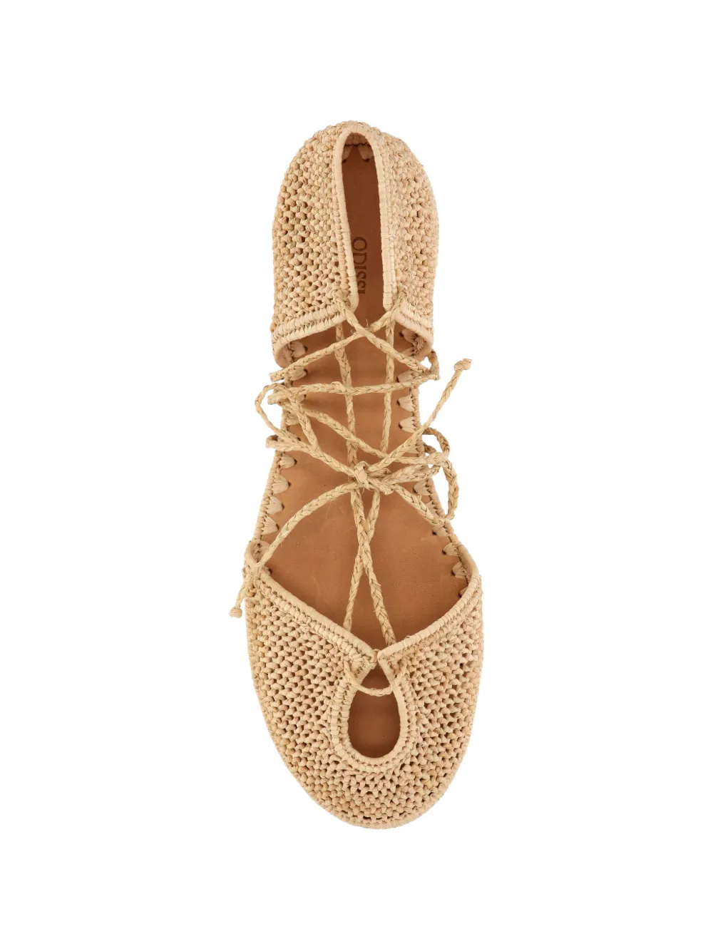 ODISSI lace-up flats Beige