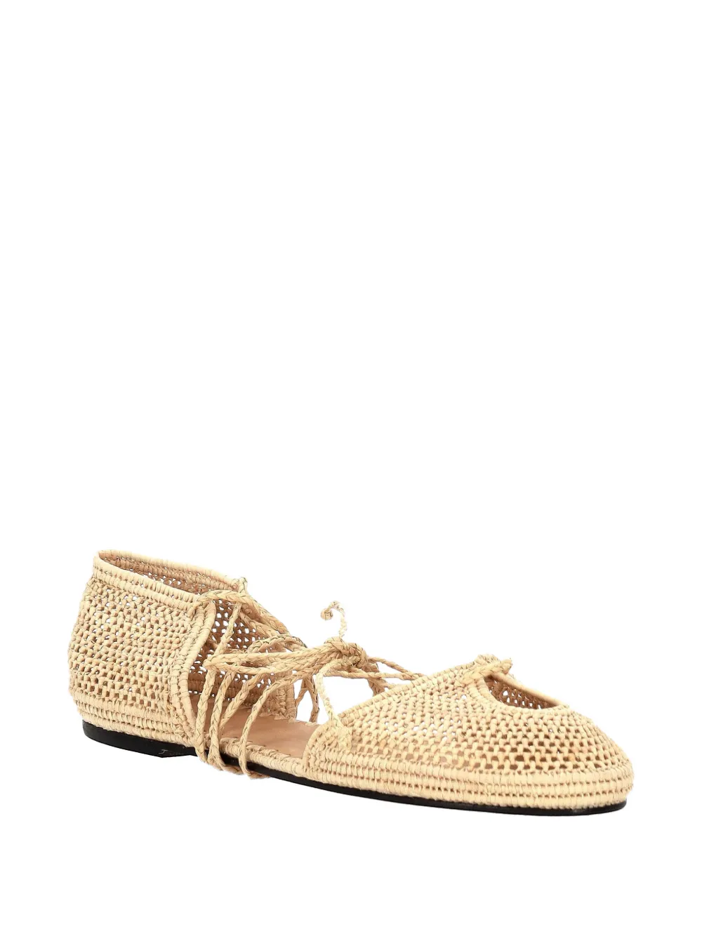 ODISSI lace-up flats Beige