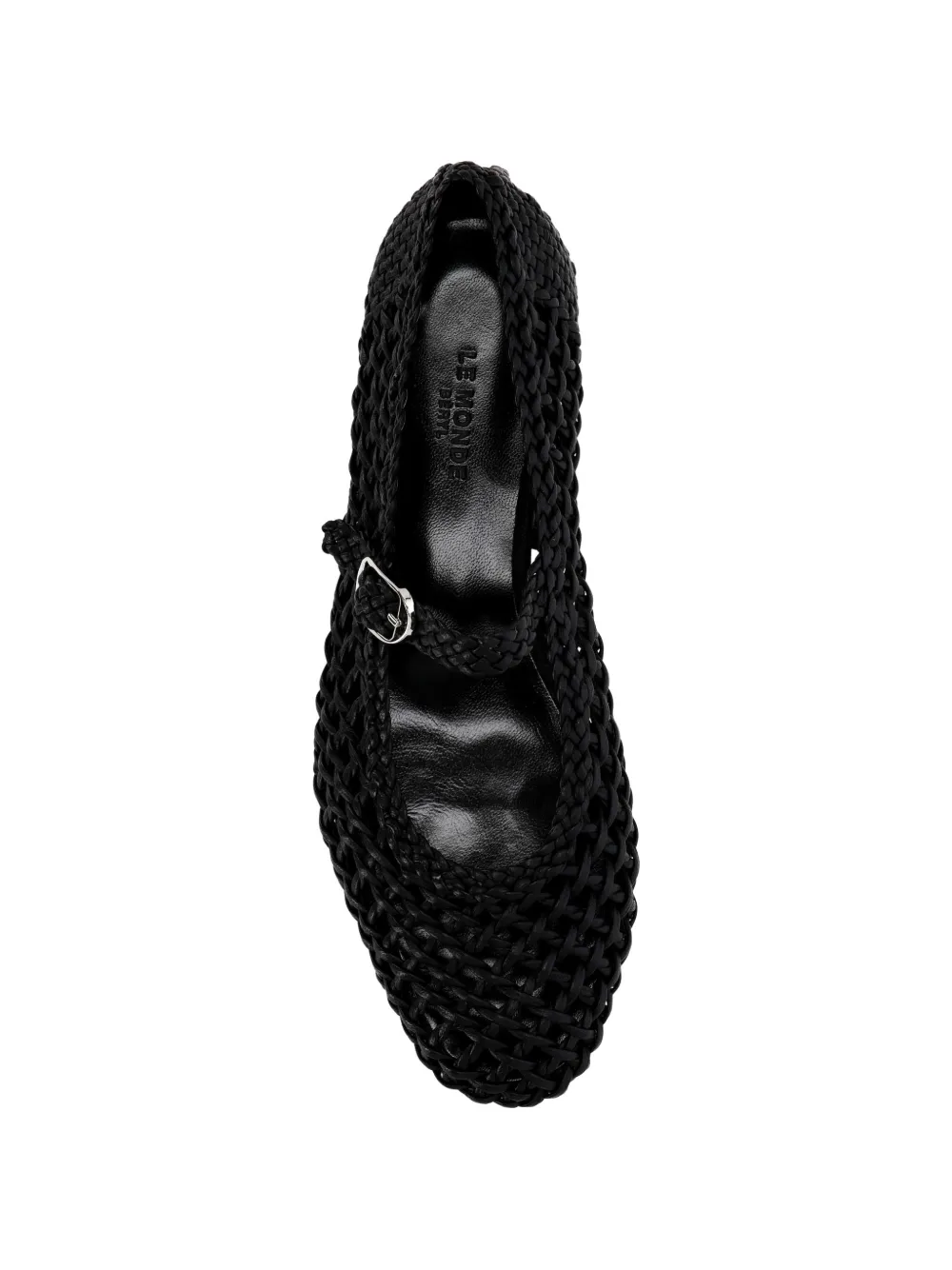Le Monde Beryl braided buckle flat shoes Zwart