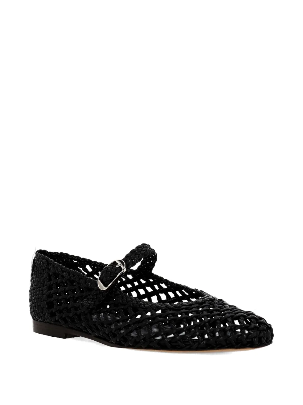 Le Monde Beryl braided buckle flat shoes Zwart