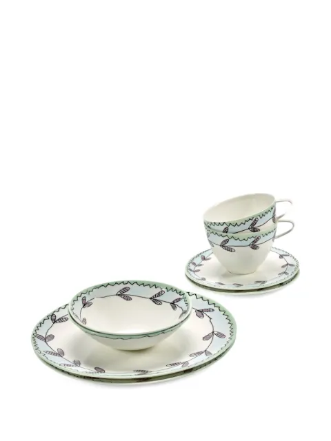 Serax leaf-print tableware set (6 pieces)