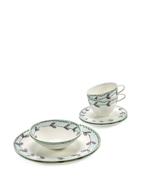 Serax leaf-print tableware set (6 pieces)