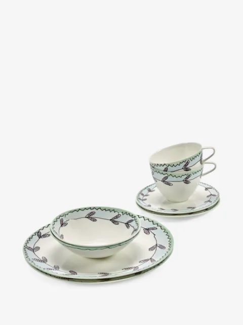 Serax leaf-print tableware set (6 pieces)