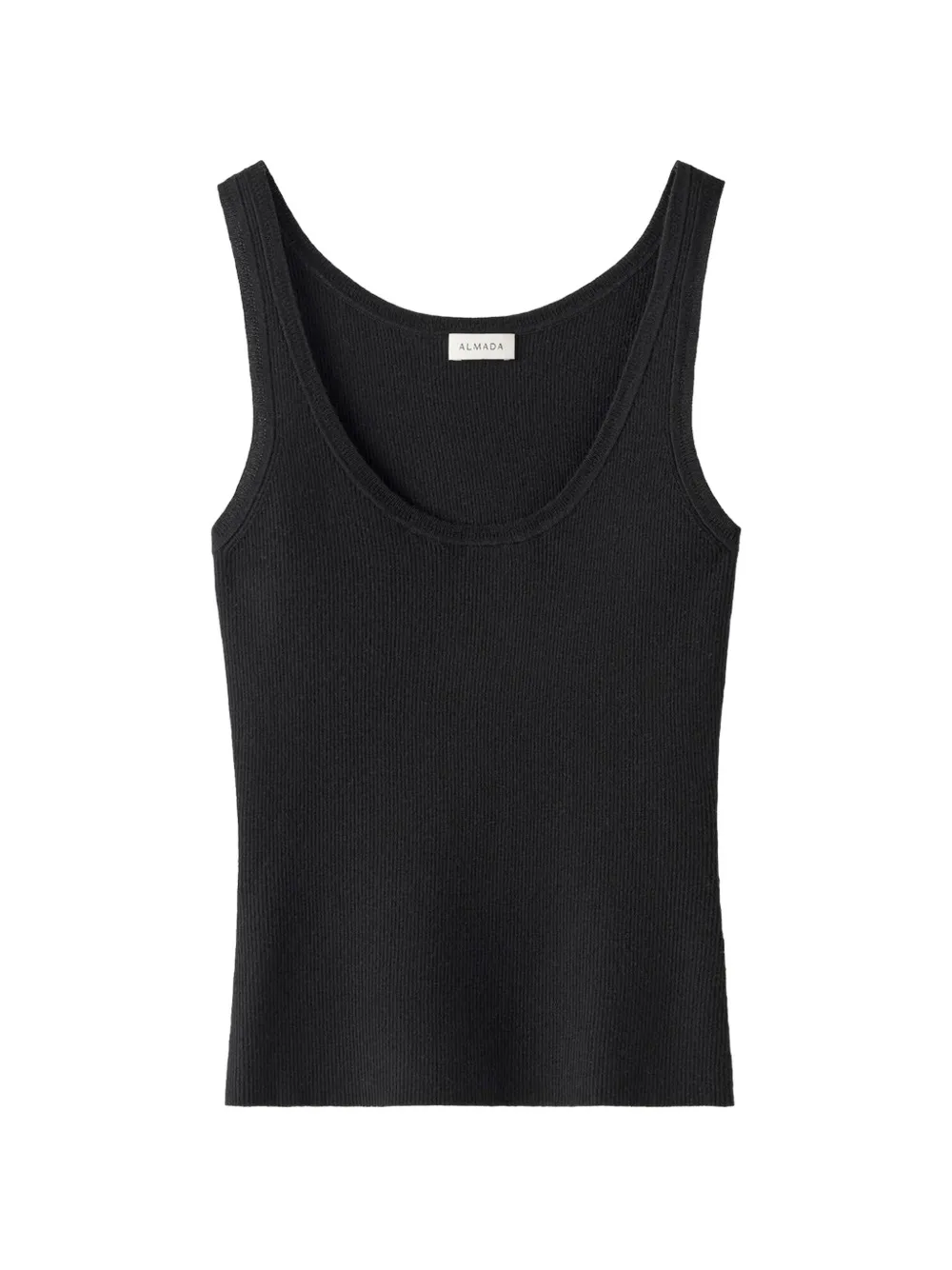 Almada Label ribbed scoop-neck tank top - Nero