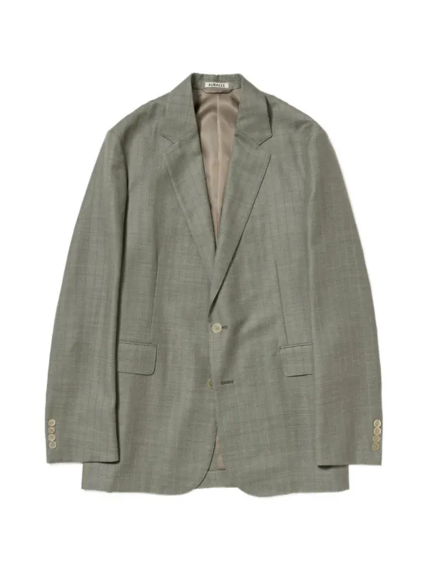 Auralee Striped Wool Blazer in Green