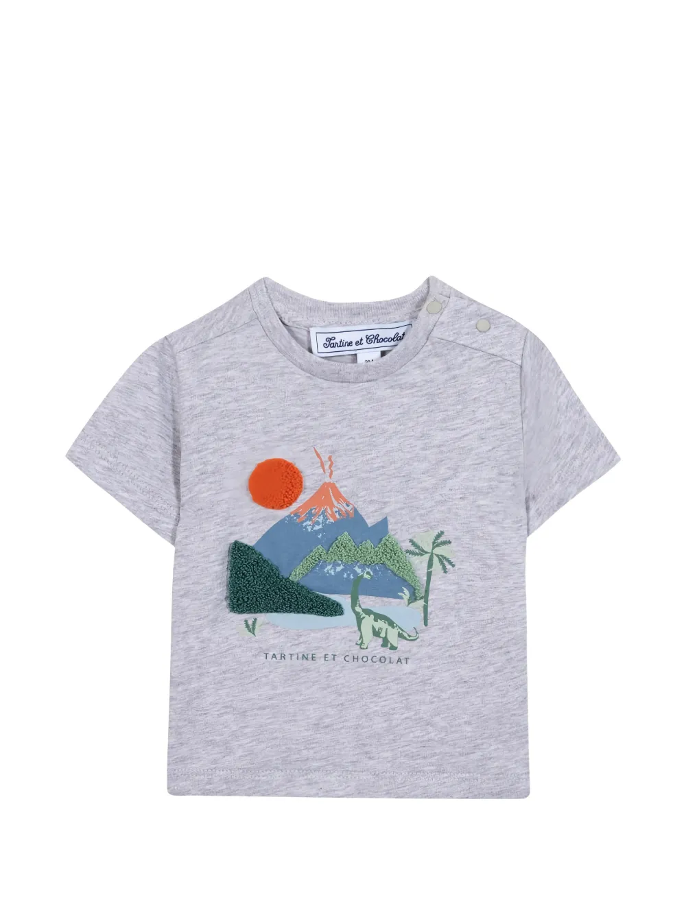 Tartine Et Chocolat applique graphic t-shirt - Grigio