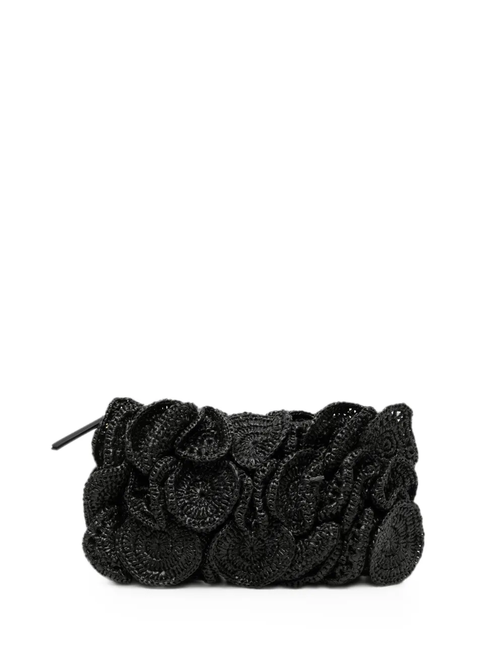 FARM Rio flower-effect clutch bag - Schwarz