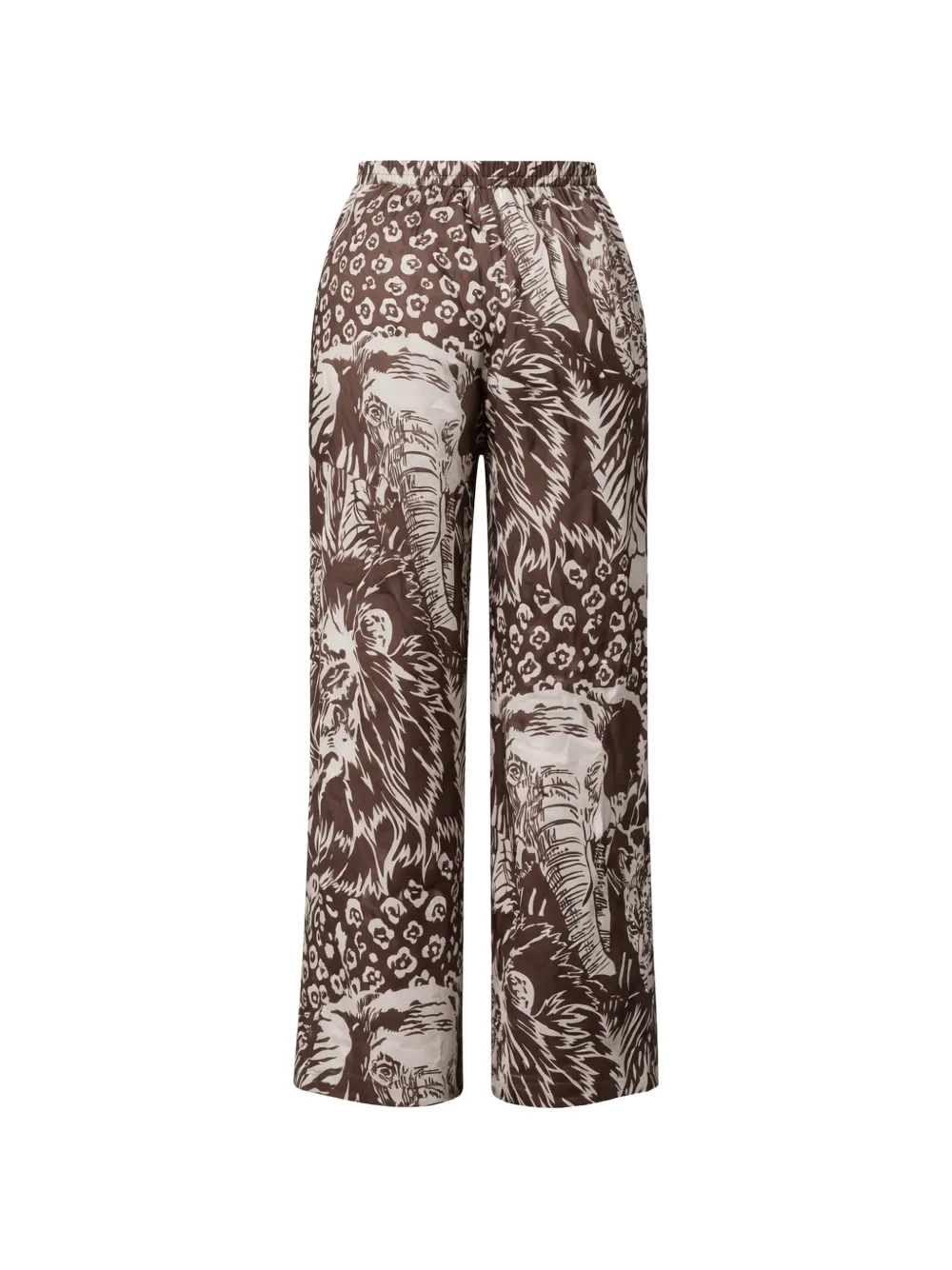 kaos Broek met dierenprint Bruin