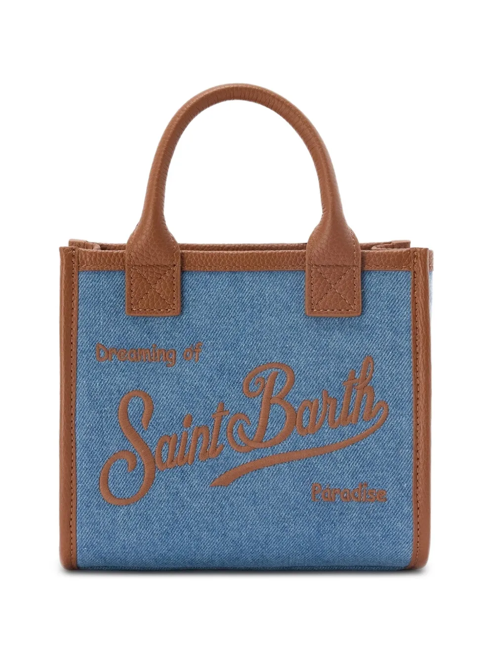 MC2 Saint Barth Vanity mini denim and pebbled leather bag