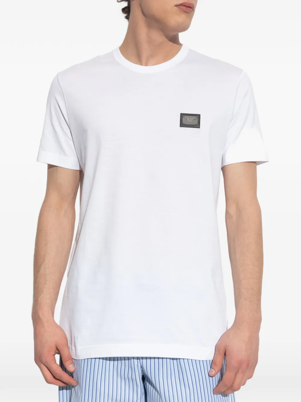 Dolce & Gabbana T-shirt met logoplakkaat Wit