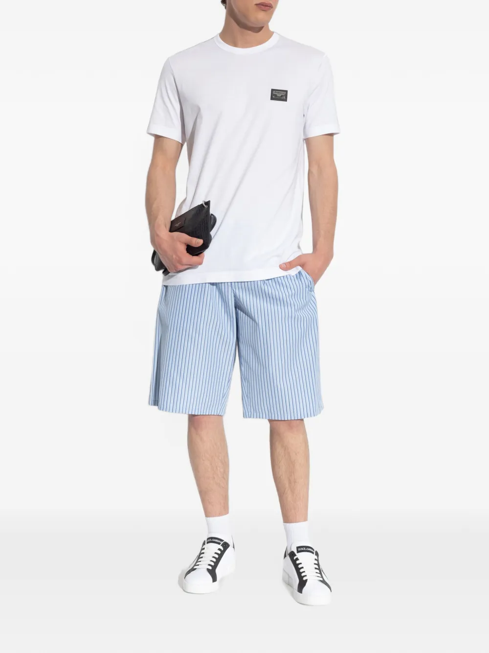 Dolce & Gabbana T-shirt met logoplakkaat Wit