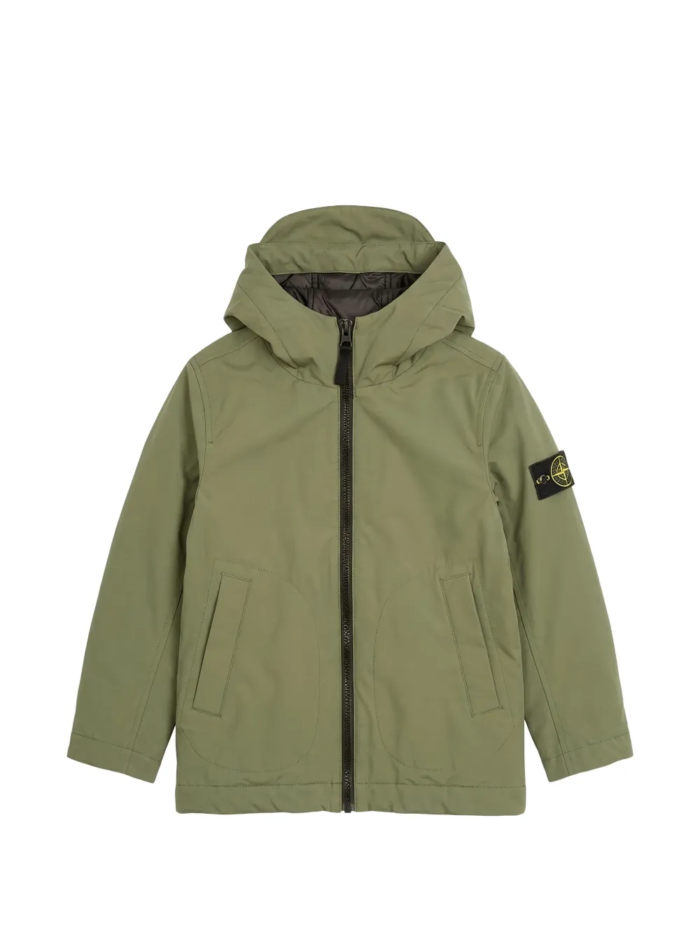 Stone Island Junior hooded patch jacket - Verde