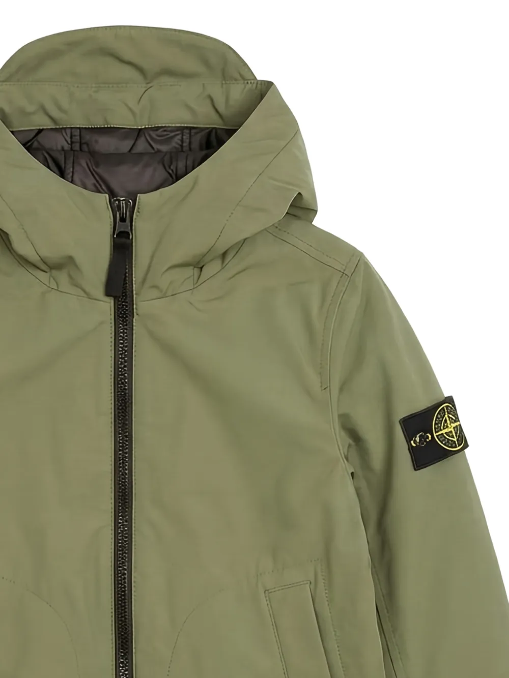 Stone Island Junior Jack met capuchon en patch Groen