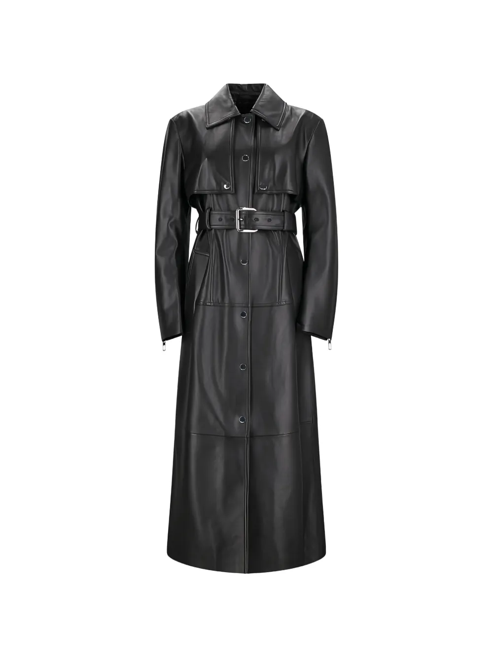 Max Mara leather two-piece trench coat - Schwarz
