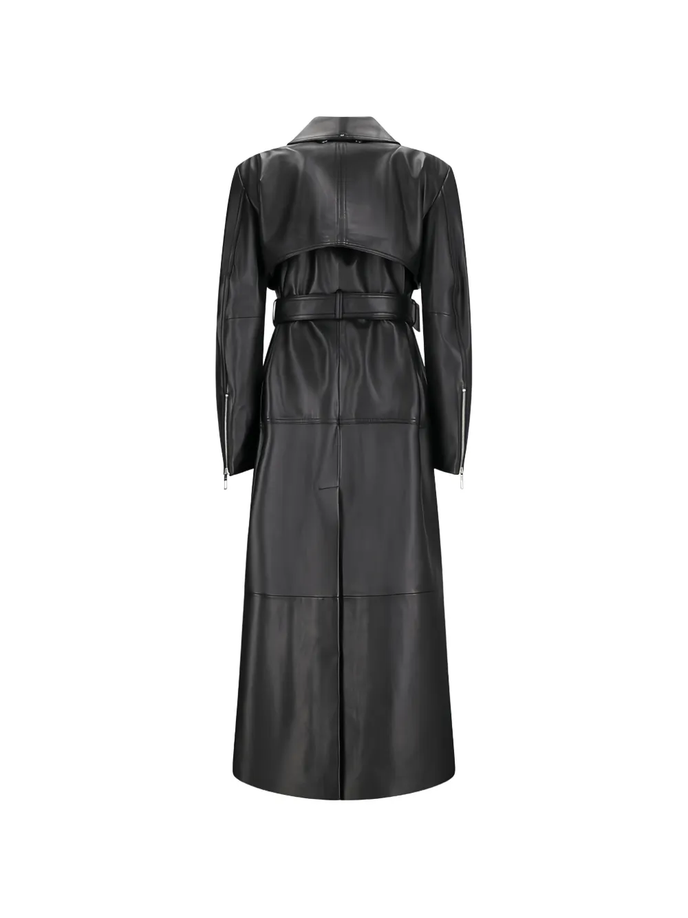 Max Mara Leren tweedelige trenchcoat Zwart