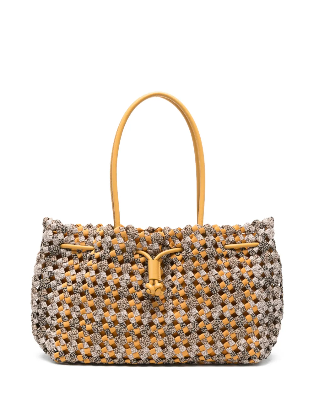 Borbonese medium La Nido woven drawstring shoulder bag - Giallo